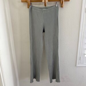 John Elliott Mineral Wash Ginza Rib sage green pull on high waist pants size M